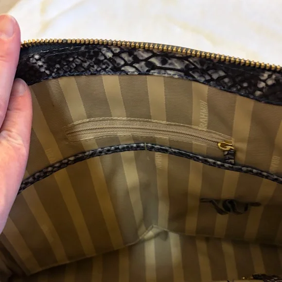 Brahmin Snakeskin Black and Gray Tote - Picture 8 of 8